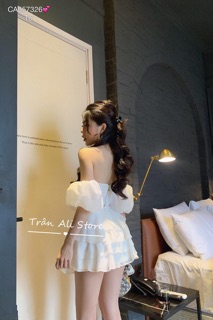 Sét áo trễ vai + chân váy tầng