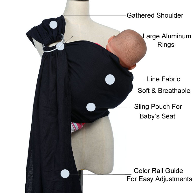 ✼﹊Baby Ring Sling Carrier Nhẹ Dòng thoáng khí Vải quấn cho trẻ sơ sinh Trẻ sơ sinh & trẻ mới biết đi Địu mềm cho mùa hè