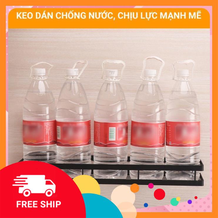 Kệ treo tường nhà bếp, phòng tắm, để gia vị đa năng bằng thép carbon không rỉ dán tường siêu chịu lực