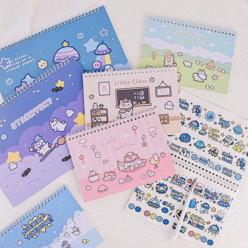 Sổ chiết và lưu trữ sticker, washi size A5/A4, có lò xo/ Sổ bảo quản hình dán washi tape