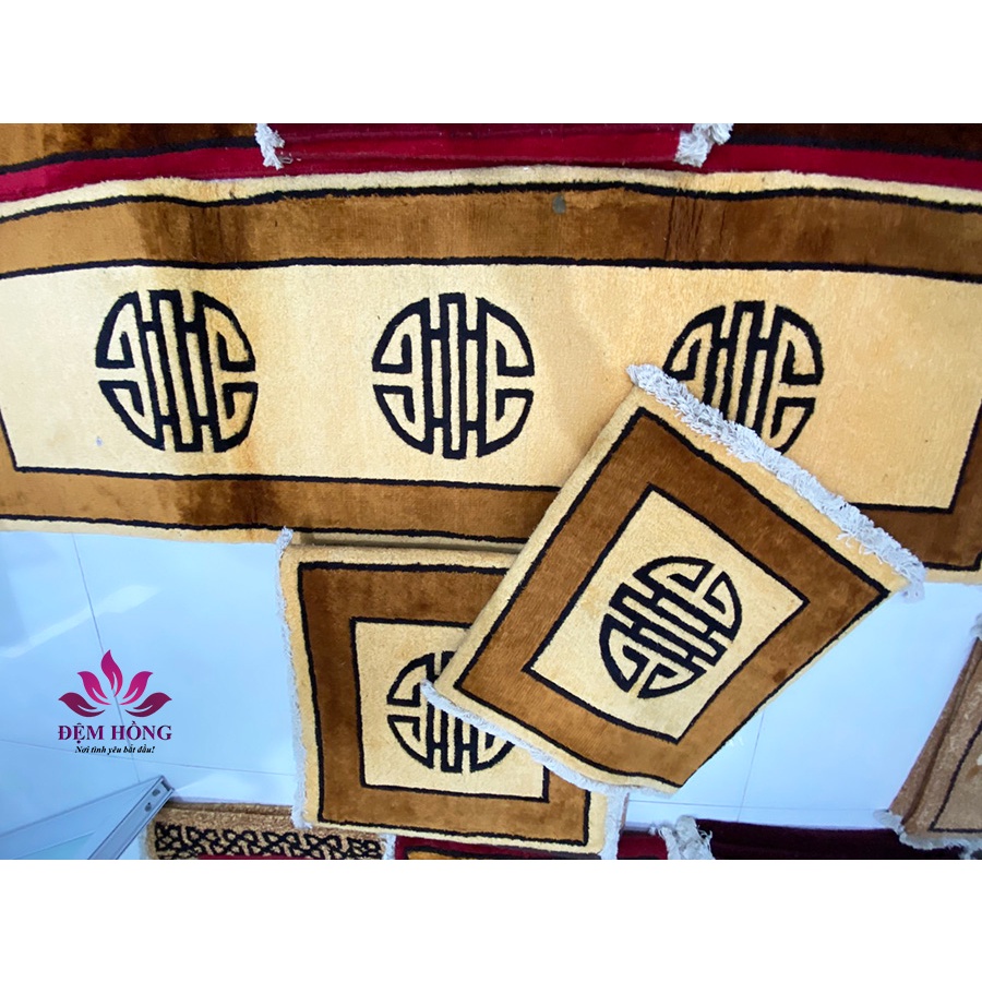 Thảm ghế gỗ chất len lông cừu dệt thủ công Việt Nam tinh xảo