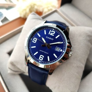 Đồng hồ nam casio 💖freeship💖đồng hồ casio nam mtp-v004l-2budf mặt xanh chính hãng