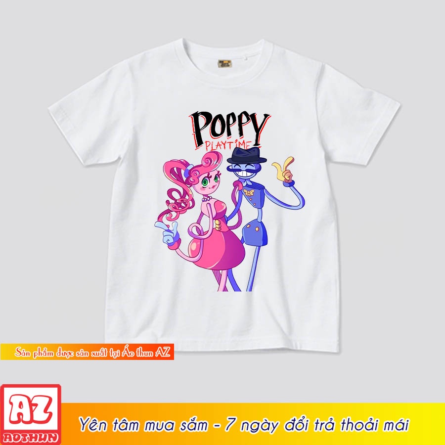 Áo thun trẻ em in hình mommy daddy baby long legs Poppy Playtime M3136