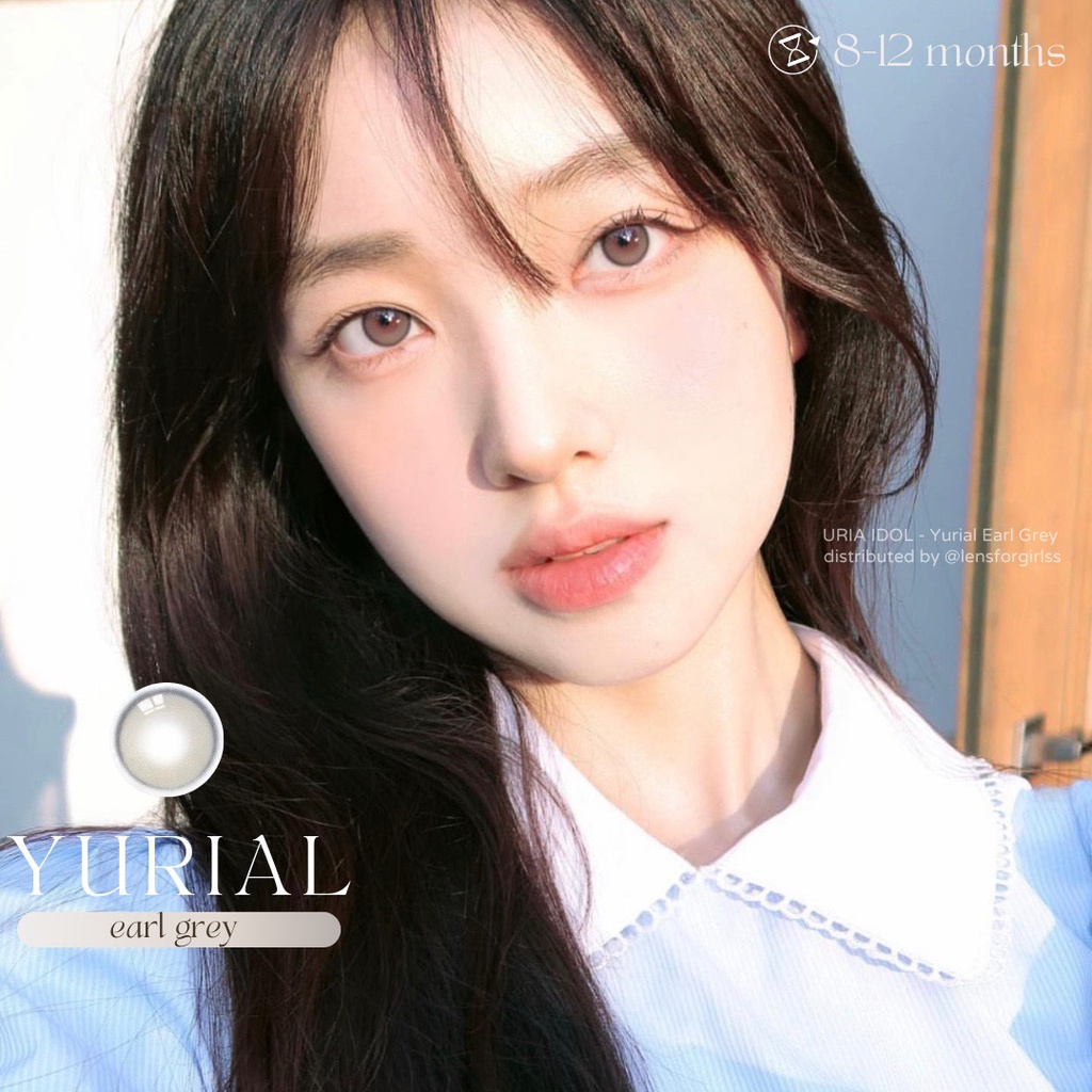 Kính áp tròng hiệu ứng phủ bóng YURIAL EARL GRAY chính hãng IDOL LENS | HSD 8-12 tháng | Lens cận