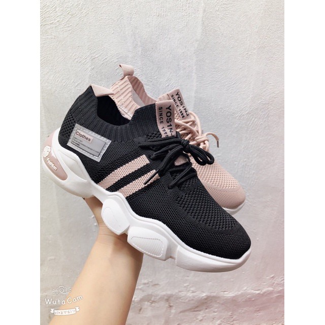 {xả hàng}  GIÀY THỂ THAO NỮ 2 VẠCH CỔ CHUN ĐẾ SÓNG KHỦNG SIÊU HOT (Có Size 40) | BigBuy360 - bigbuy360.vn