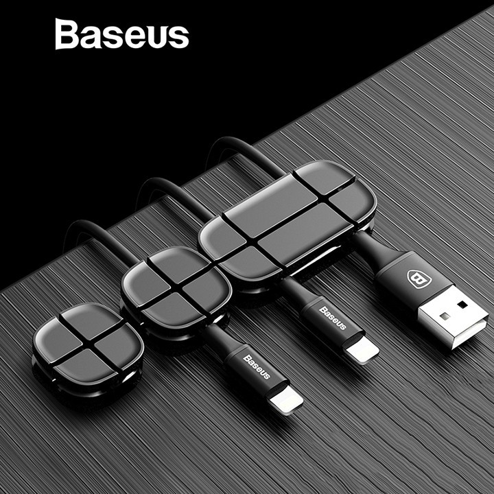 Kẹp dây cáp Baseus Cross Peas Cable giúp cố định dây cáp tạo không gian gọn gàng khi sạc điện thoại