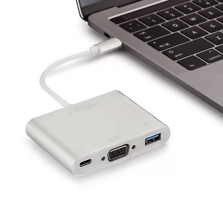 Bộ chuyển đổi Type C ra VGA + USB 3.0 + Type C