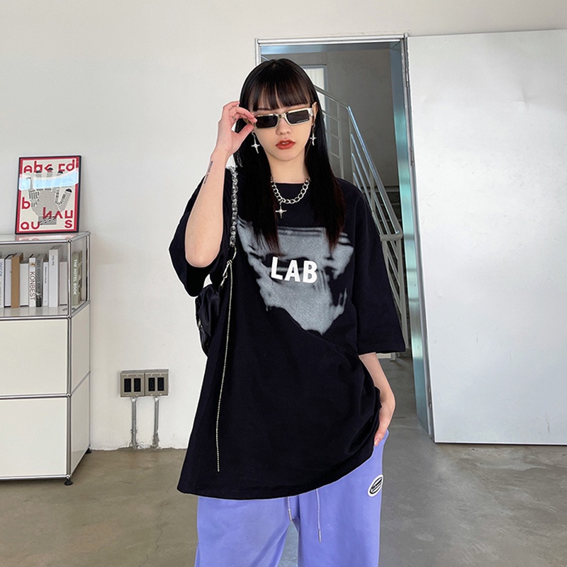 NRVP Áo Thun Nữ Ngắn Tay In Chữ Phong Cách Hàn Quốc