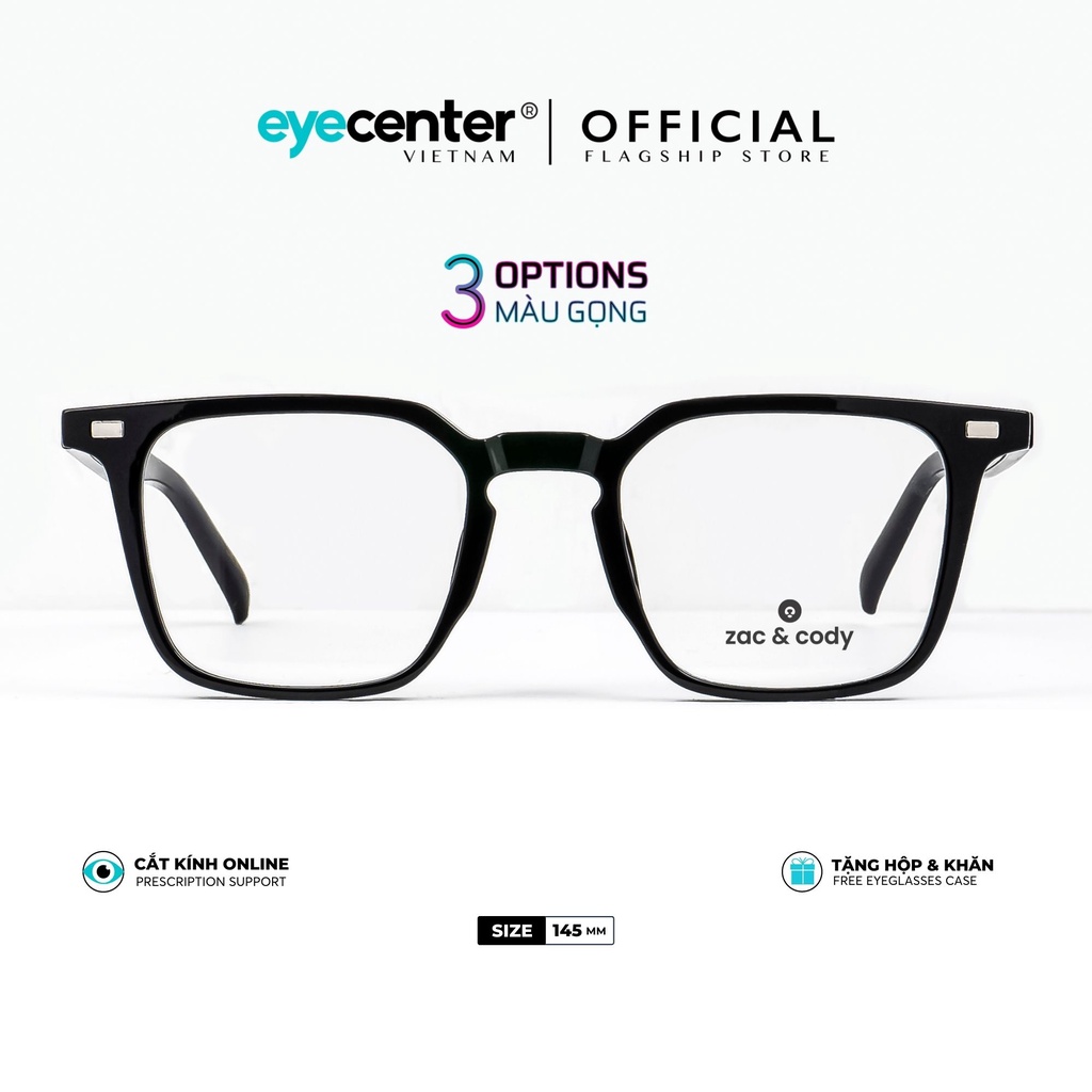 Gọng kính unisex chính hãng B12-S by ZAC&CODY mắt vuông nhập khẩu Eye Center Vietnam