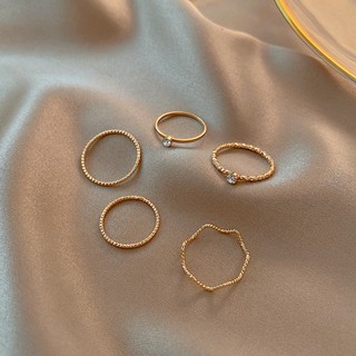 Set 5 nhẫn hợp kim đơn giản cá tính