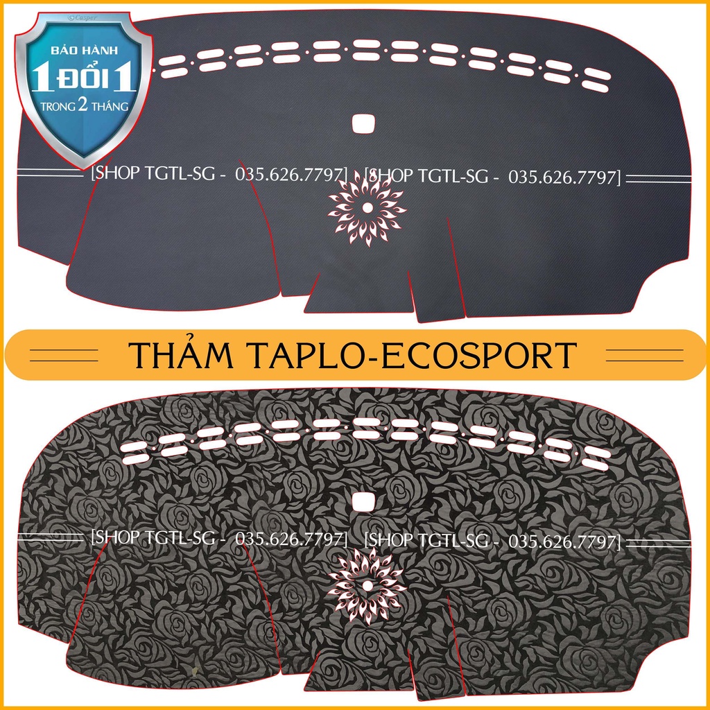 [Ecosport 2020] Thảm Taplo oto loại da vân gỗ,da cacbon,da nỉ đen và nhung lông cừu dày 3 lớp