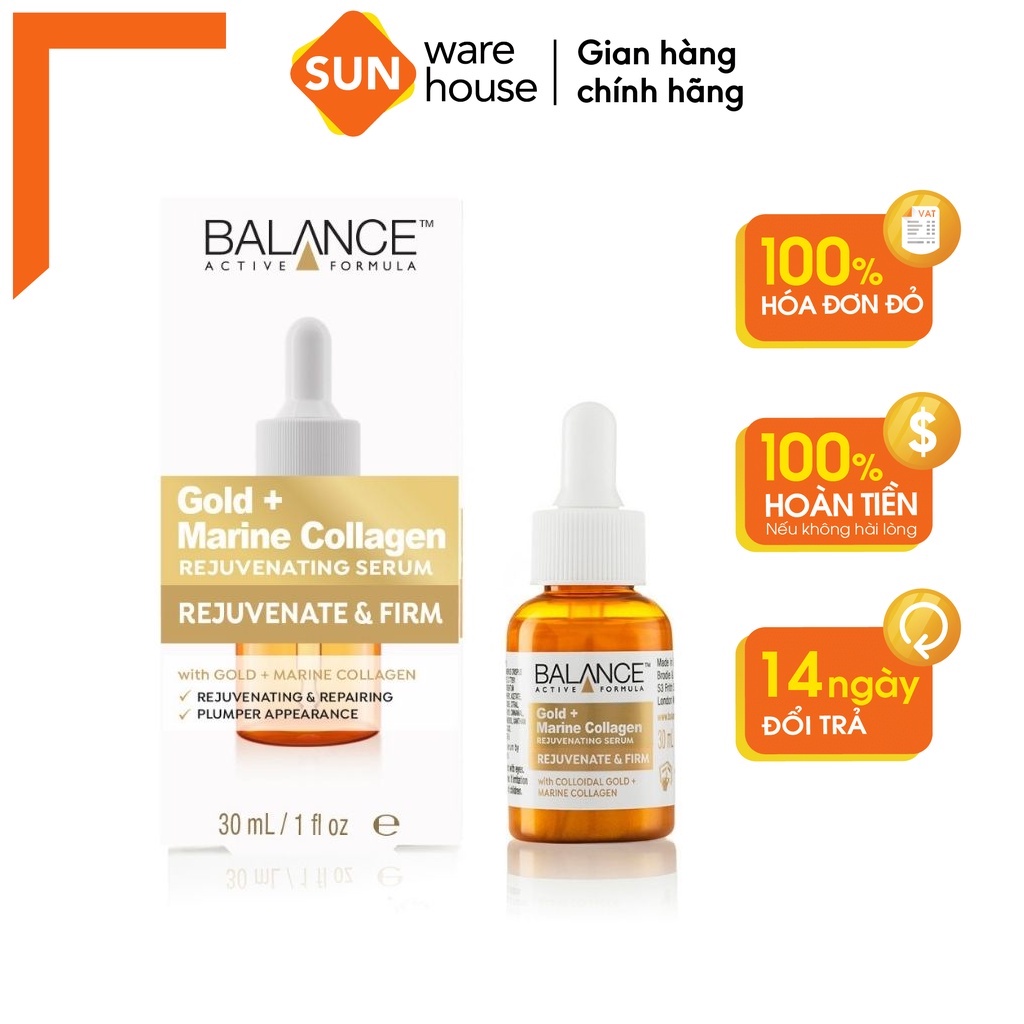 Serum Trẻ Hóa, Tinh Chất Tái Tạo Da Balance Active Formula Gold Collagen Rejuvenating 30ml