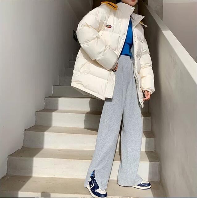 Quần thể thao ống rộng lưng cao màu đơn sắc cá tính thời trang Thu Đông cho nữ