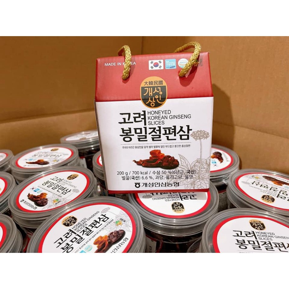 GIÁ SỐC: 2 hộp Hồng sâm thái lát tẩm mật ong thượng hạng Hàn Quốc 200g, hsd 2024