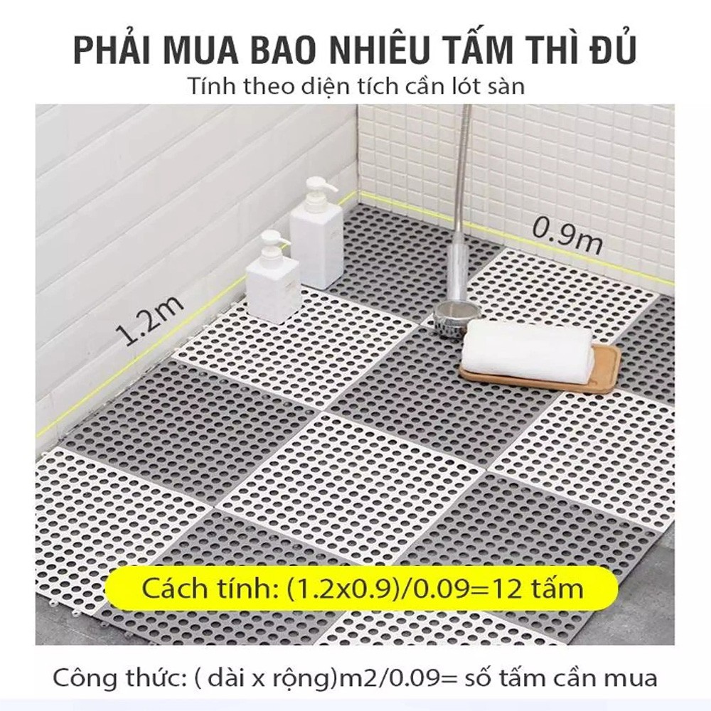 11 Thảm lót trải sàn nhà tắm chống trơn trượt toilet miếng nhựa 30x30cm GOPAKIT