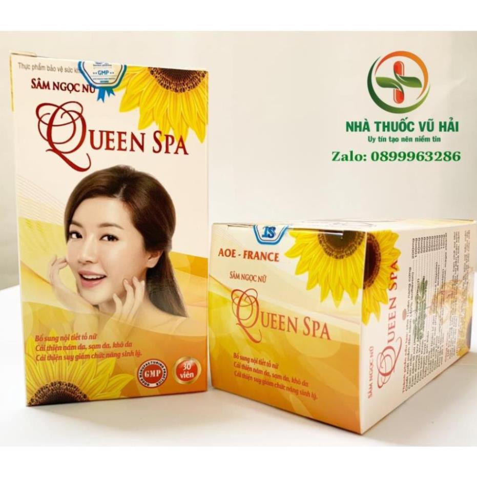 Viên uống đẹp da Sâm Ngọc Nữ QueenSpa bổ sung Collagen giảm nám sạm da - Chai 30 viên