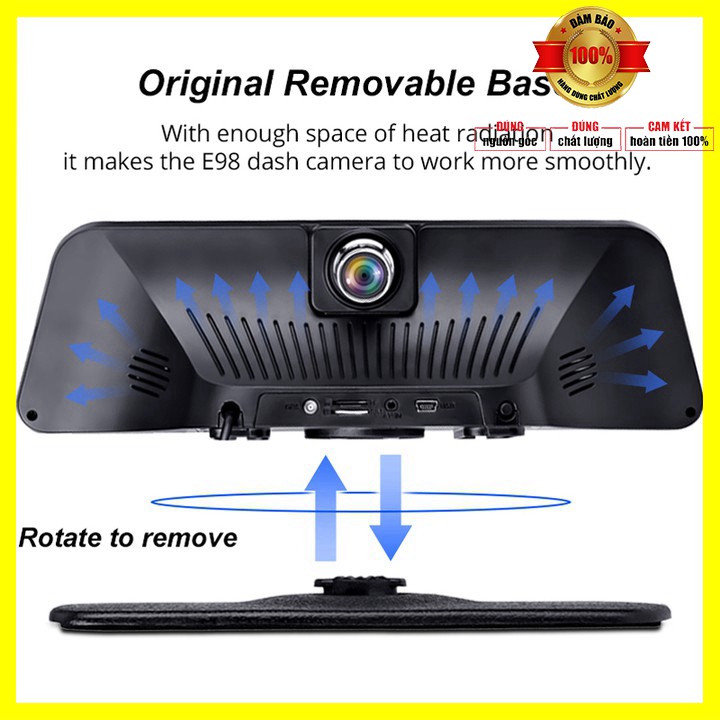 [ BẢO HÀNH 12 THÁNG] Camera hành trình đặt taplo ô tô cao cấp Phisung Q98 tích hợp 4G, Wifi, định vị GPS , android 8.1 | BigBuy360 - bigbuy360.vn