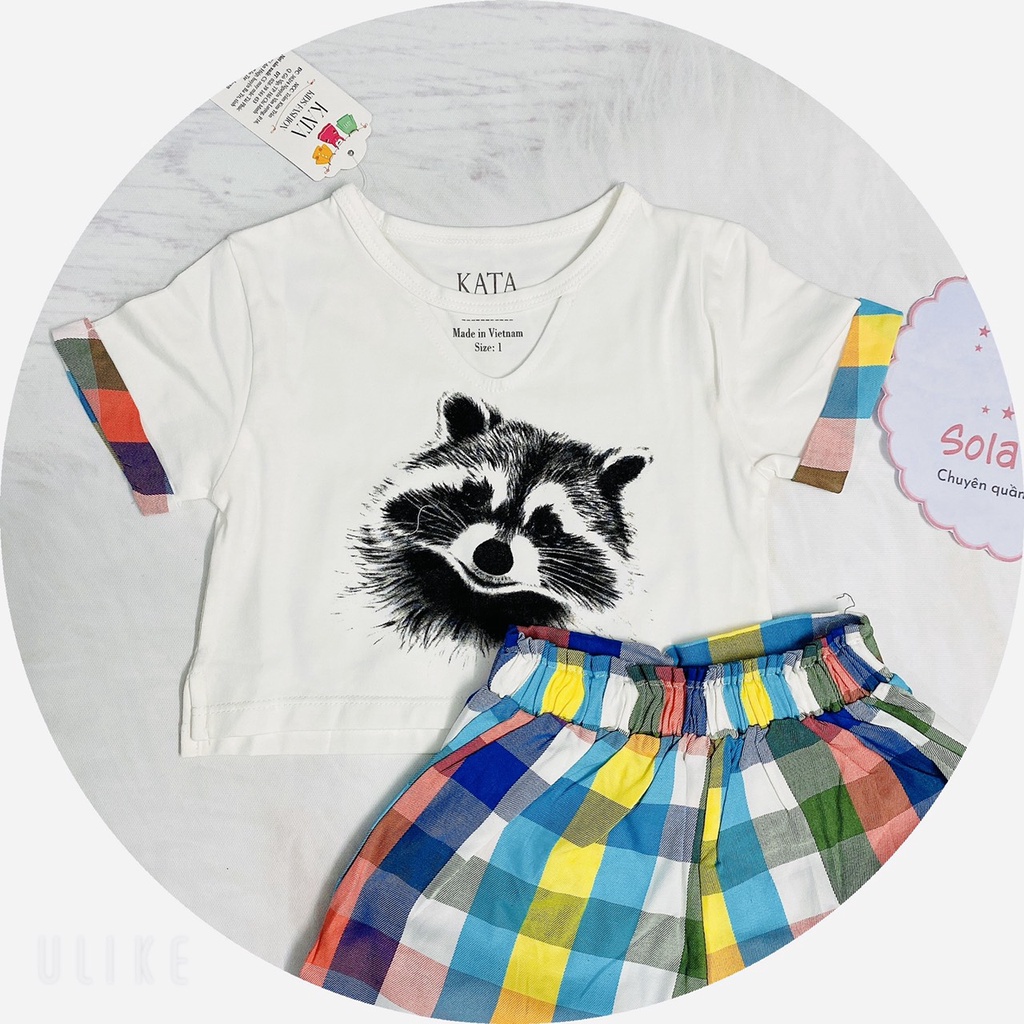 Bộ in cáo Kata bé gái - Trắng