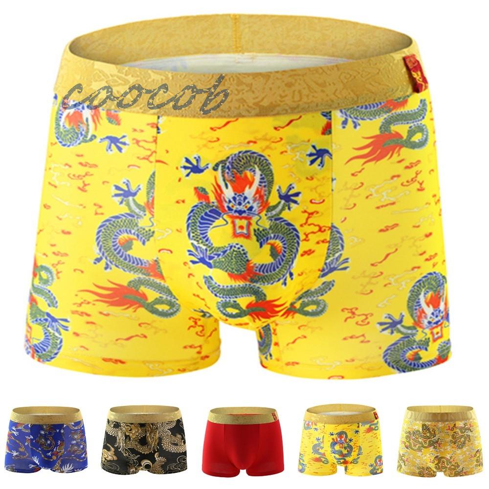 Quần Lót Boxer Ngắn In Hình Rồng Cho Nam Giới