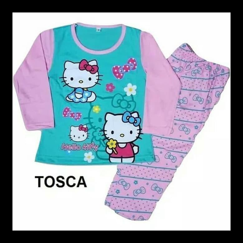 Bộ Đồ Ngủ Pijama In Hình Hello Kitty Dễ Thương Cho Bé Gái 1-12 Tuổi 03