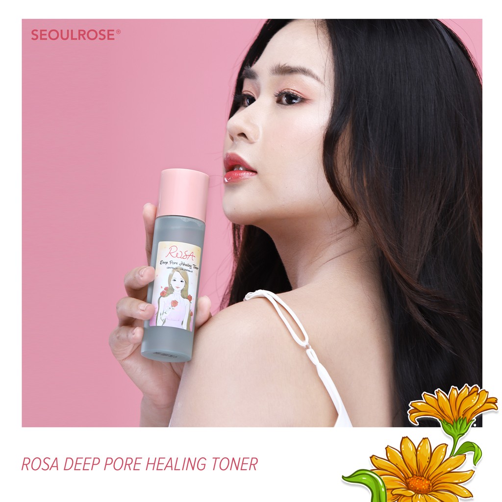 Nước hoa hồng SeoulRose rosa chiết xuất rau má và hoa cúc 120ml