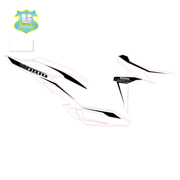 ( Quí khách vui lòng mang ra tiệm cho thợ dán ) Tem vario 150 trắng