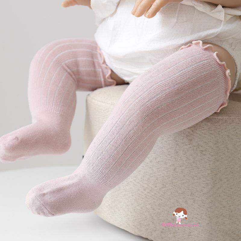 XZQ7-0-3 Years Newborn Thigh High Sock, Infant Solid Color Crimp Socks Autumn and Winter Stocking