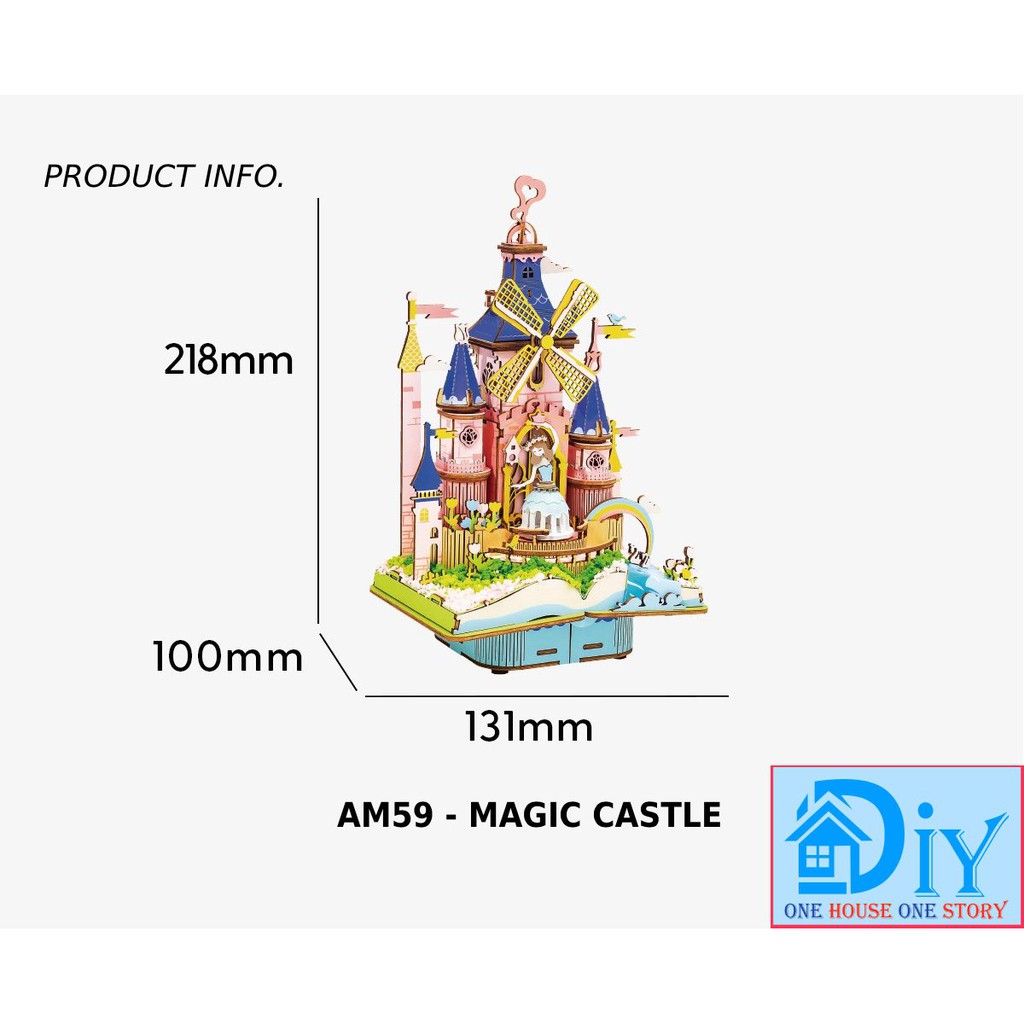 Mô hình lắp ráp bằng gỗ 3D DIY Mô hình LÂU ĐÀI MA THUẬT MAGIC CASTLE (KÈM CÓT NHẠC) - ROBOTIME - Quà tặng tự làm bằng gỗ