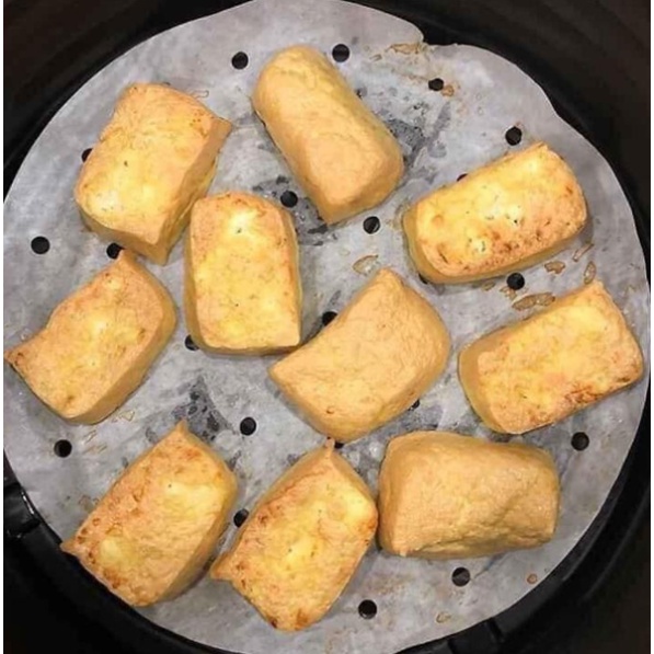 Xấp 100 tờ Giấy nến tròn đục lỗ dành cho nồi chiên không dầu, xửng hấp an toàn sức khỏe