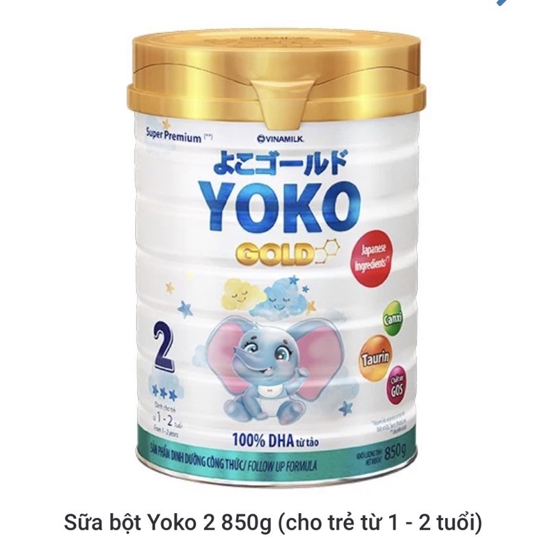 [QUÀ TẶNG XINH XẮN] COMBO 3 LON SỮA BỘT VINAMILK YOKO GOLD 2 - LON 850G