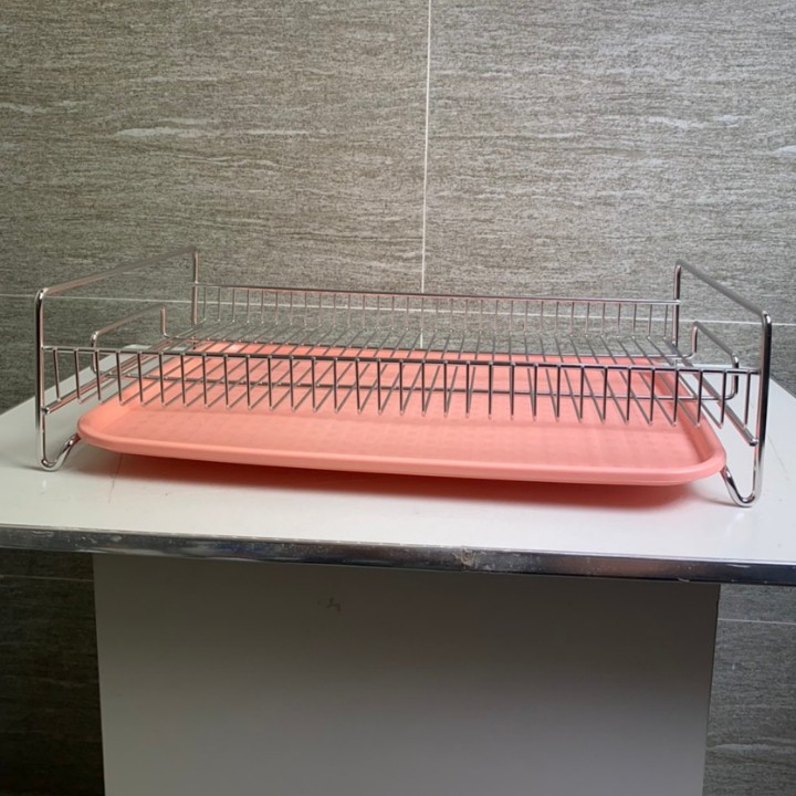 Kệ úp chén bát đa năng đựng hoa quả có khay hứng nước chất liệu inox 304