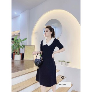 Váy đầm đen phối cổ trắng quý phái