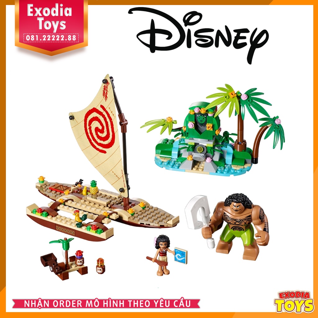 Xếp hình Disney Princess Hành Trình Khám Phá Đại Dương Của Moana và Maui - BELA 10663 Lego Ideas 41150