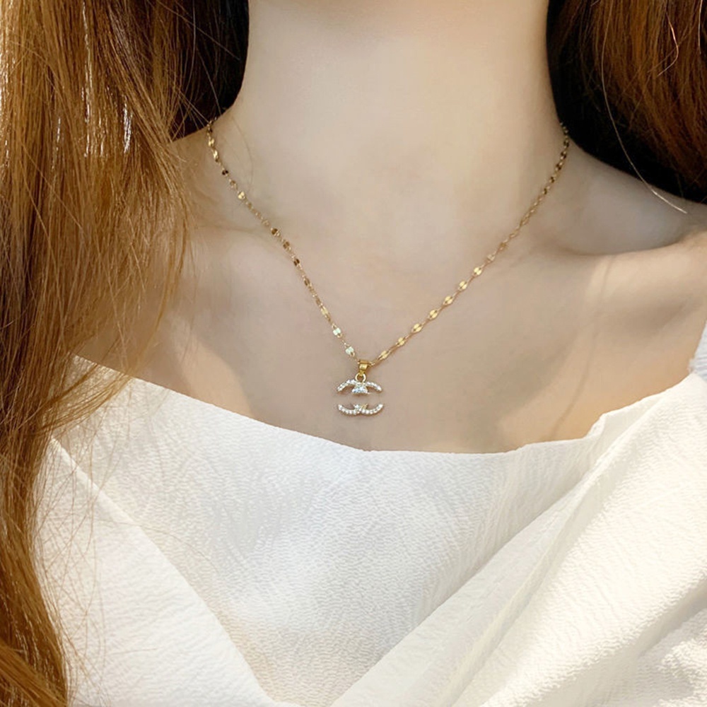 Dây chuyền mạ vàng 18K/ vàng hồng đính đá sang trọng thời trang dành cho nữ