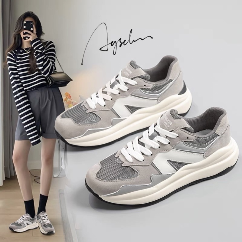 Giày Thể Thao Snaeker Nữ Màu Xám Có Phản Quang Chất Đẹp