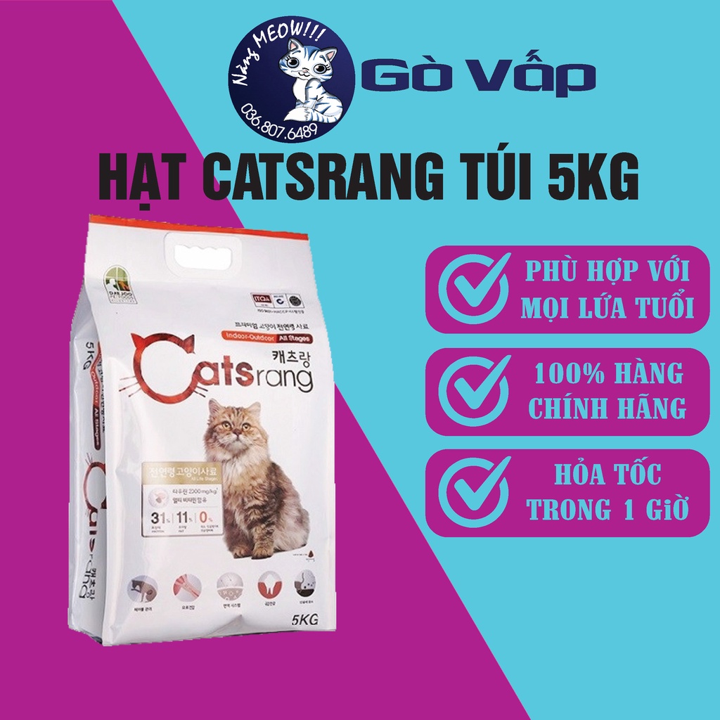Thức Ăn Hạt Khô CAT'SRANG Cho Mèo Túi 5Kg - Nàng Meow