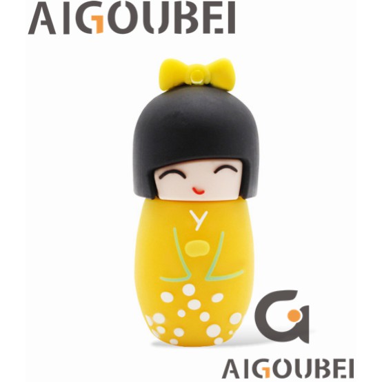 USB hình bé gái mặc kimono bằng silicone xinh xắn 1gb 2gb 4gb 8gb thích hợp cho laptop / máy tính