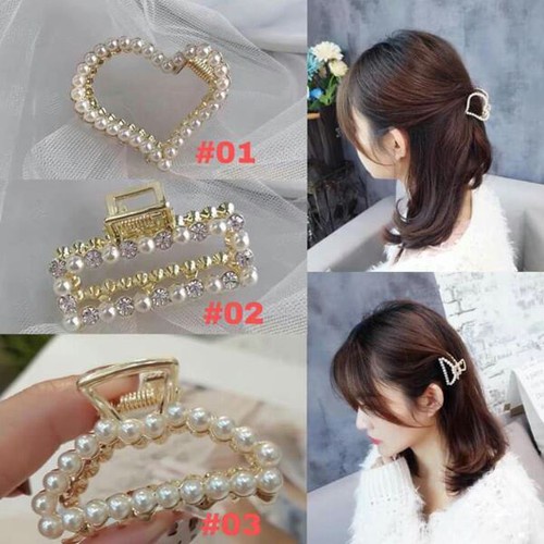 Set 3 Kẹp Tóc  Siêu Xinh - Sét 3 kẹp càng cua mã ngoc trai