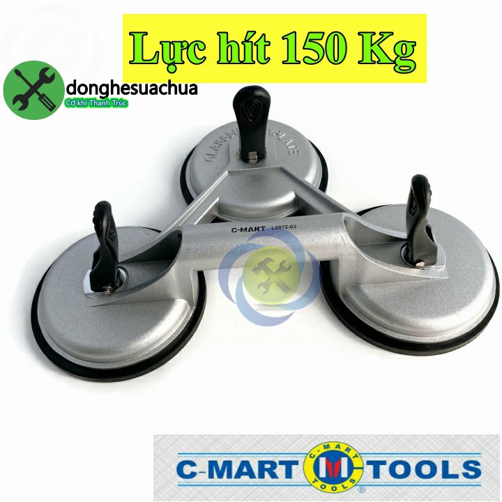 Tay hít kính - gạch 3 chấu C-Mart L0072-3 (150kg)