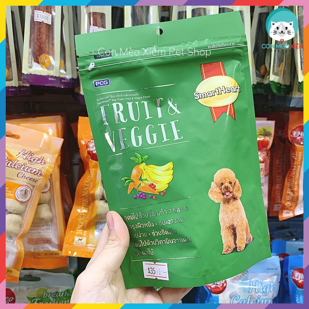 Bánh thưởng cho chó Smartheart dog treats snack 100g, thức ăn snack vặt huấn luyện cún Con Mèo Xiêm