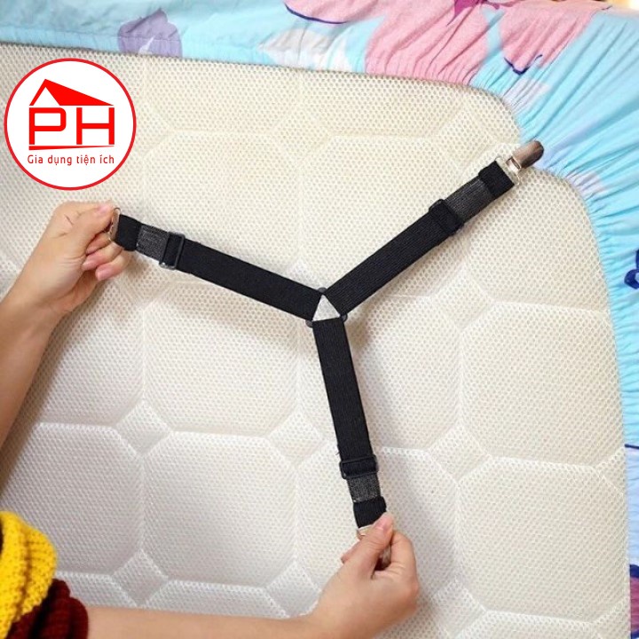 Bộ 4 Kẹp ga trải giường chống xê dịch cố định và giữ phẳng drap ga phủ giường (Giao mầu ngẫu nhiên) - Gia dụng Phước Hòa