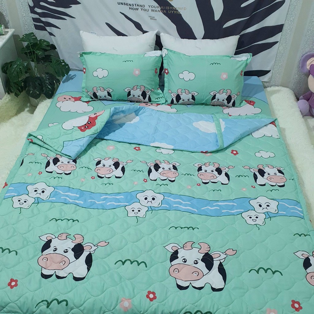 Bộ ga gối ,chăn ga gối đệm, chăn hè , ga giường đủ size, bộ chăn ga gối đệm cotton