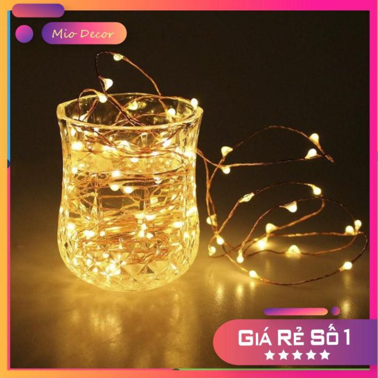 Đồ trang trí sinh nhật[ 🔥 HOT 🔥] Đèn LED chạy pin, đèn LED đom đóm Fairy light 5m 50 bóng, 10m 100 bóng gồm sẵn pin