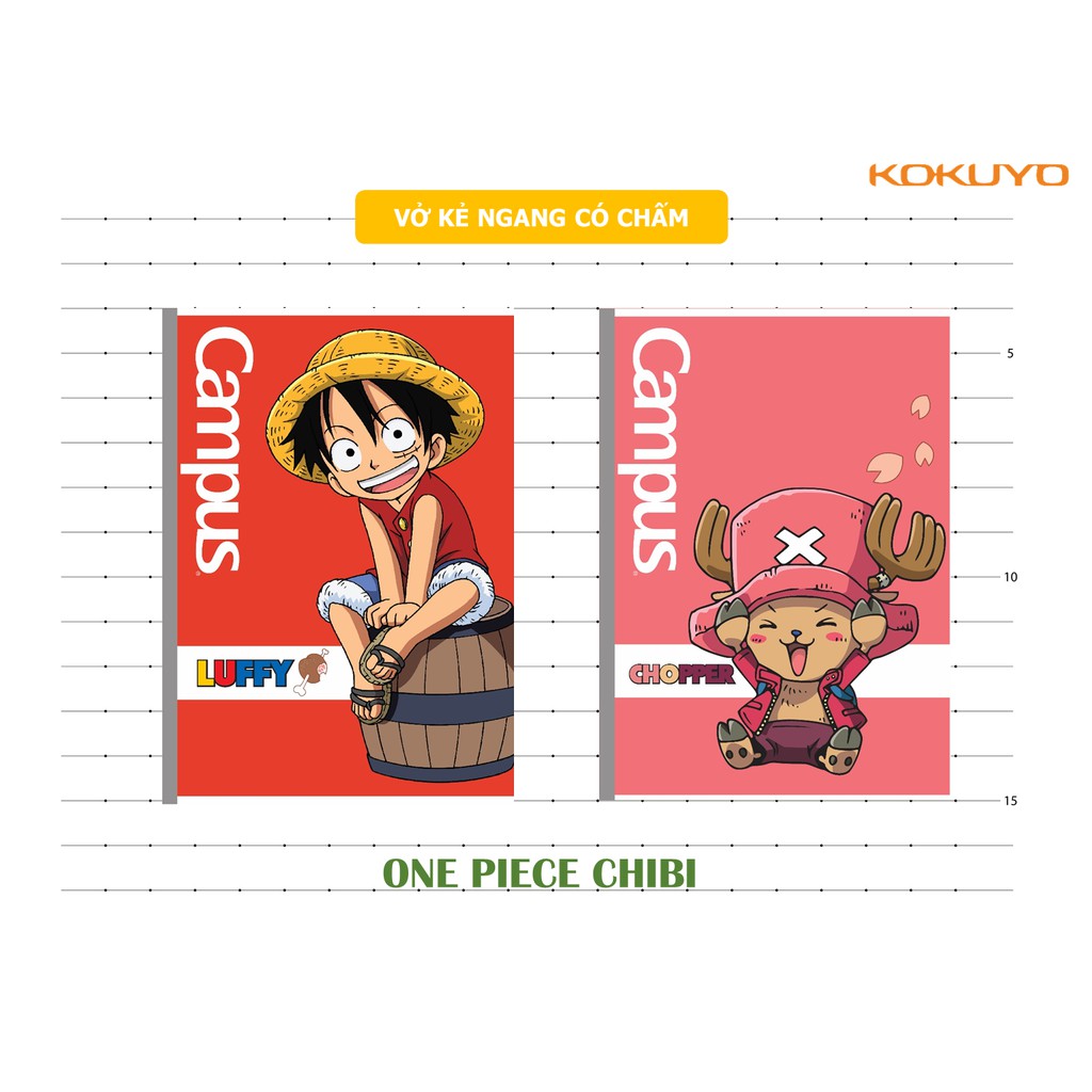 Vở CAMPUS kẻ ngang 80,120, 200 tr ONE PIECE, tập ONE PIECE - Loki Home