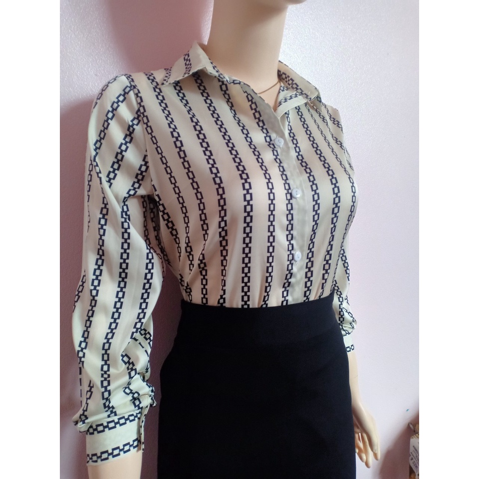 Áo sơ mi nữ họa tiết sọc ảnh thật  A4095 đủ size