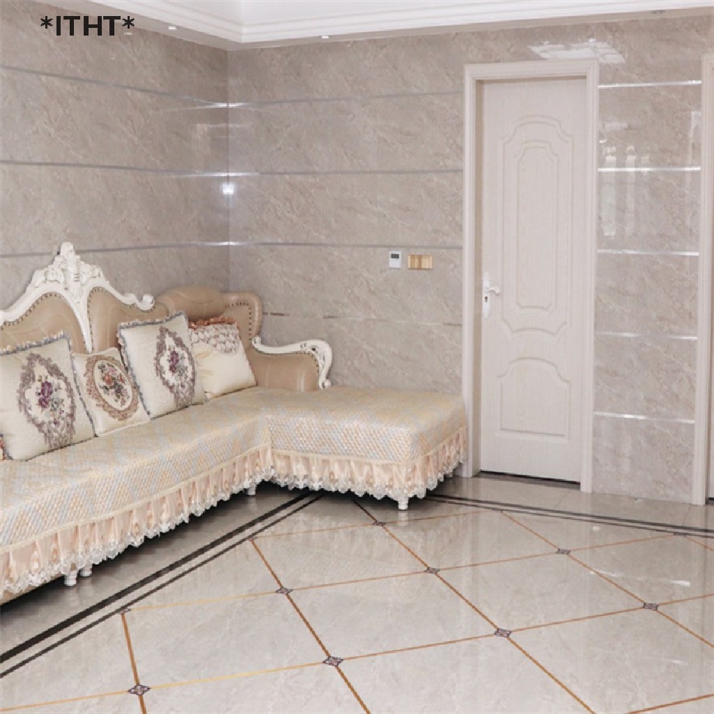 [ITHT] Băng Keo Gốm Sứ Màu Vàng / Bạc / Đen Tự Dính Trang Trí Tường Nhà [Hot]