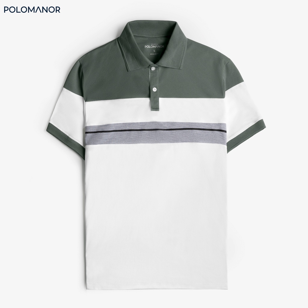 Áo Polo nam phối HUGON vải cá sấu cotton CVC, nam tính, thanh lịch, sang trọng - POLO