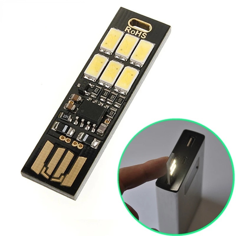 Đèn chiếu sáng thiết kế nhỏ gọn cảm biến USB với 6 bóng LED tiện dụng