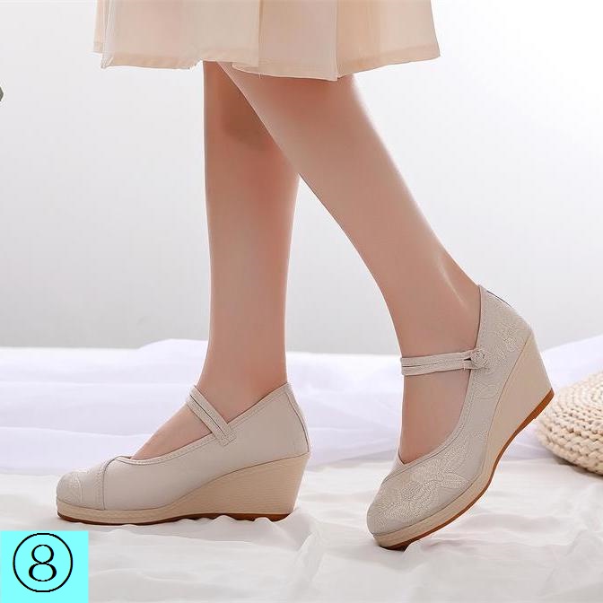 Giày Búp Bê Đế Xuồng Thêu Họa Tiết Phong Cách Trung Hoa Cổ Điển Thời Trang Mùa Hè Cho Nữ