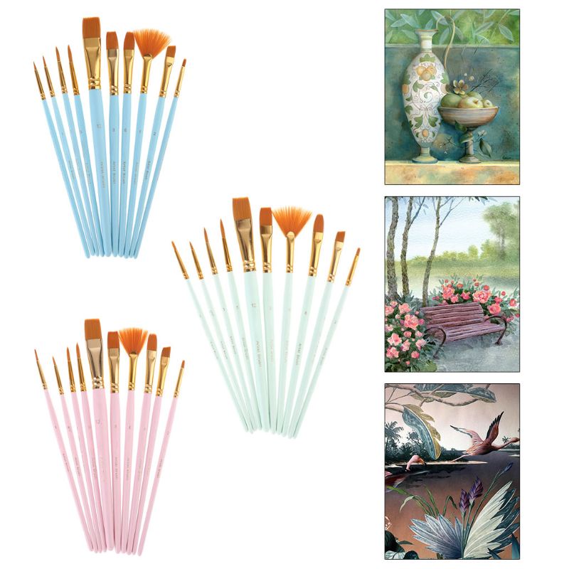 Set 10 Cọ Vẽ Tranh Sơn Dầu Chuyên Nghiệp